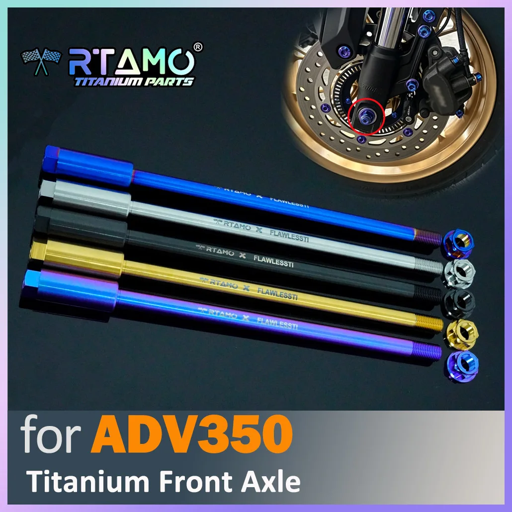 RTAMO Gr5 Titanium Axle Motorcycle Front Shaft with Nut for Honda ADV350
