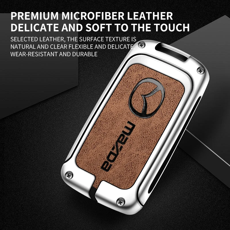 For Mazda Axela Atenza 3 2 6 CX3 CX5 CX30 CX8 CX9 MX5 RX7 RX8 SKYACTIV Zinc Alloy Car Key Holder Remote Protector Car Key Cover