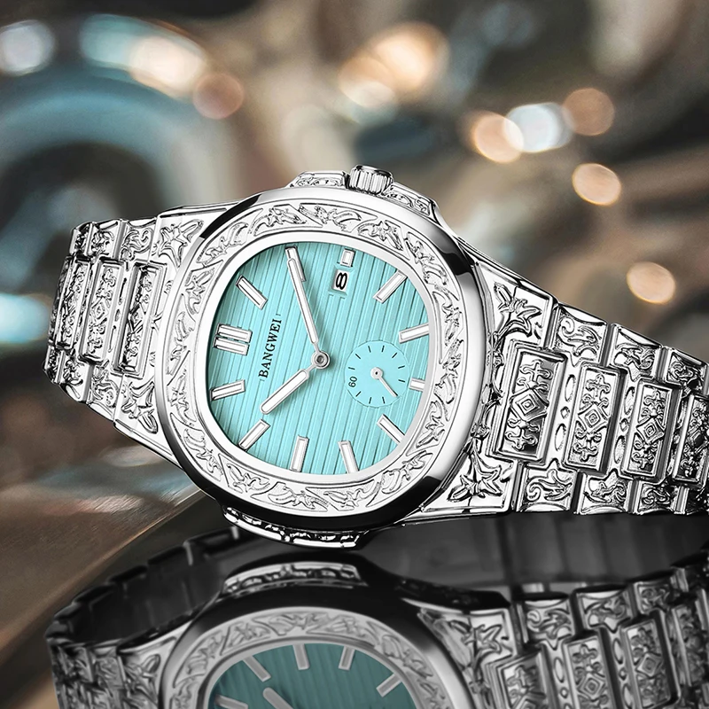 BANGWEI 2025 Роскошные женские часы, деловые светящиеся модные кварцевые наручные часы, водонепроницаемые элегантные часы, женские часы reloj mujer