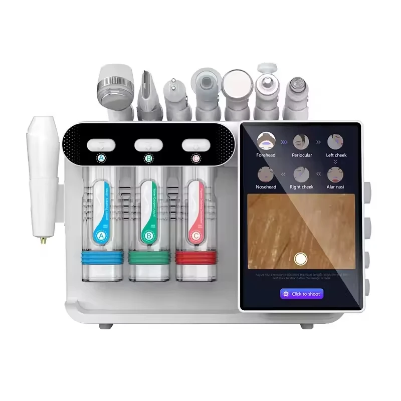 

New Hydrodermabrasion Oxygen Facial Machine Wrinkle Remover Hydra Skin Facial Treatment Hydrogen Skin Analysis Machine