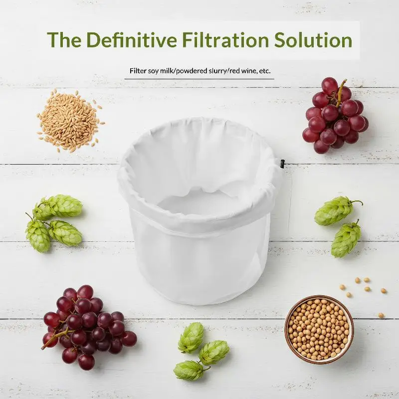 @*Cylindrical Nylon Filter Bags BPA Free Washable Fine Mesh Assorted Sizes for Home Brewing Cider Kombucha Wine