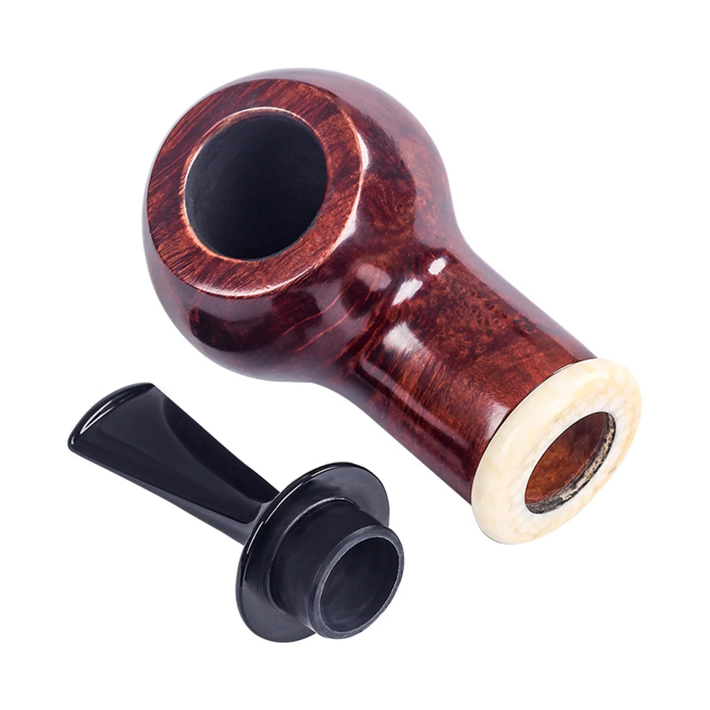 Briar Wood 13mm Flue Big Air Chamber Bent Apple Pipe For Cut Tobacco Retro Gentleman Handmade Smoking Pipe With Accessory