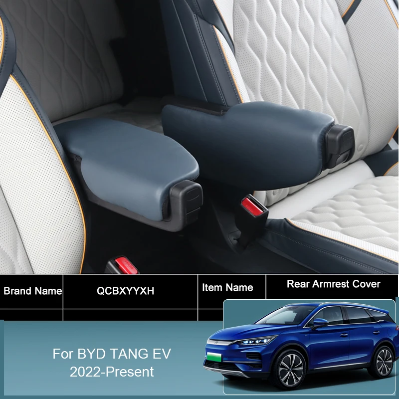 

PU Leather Car Armrest Mat Second Row Arm Rest Protection Cushion For BYD TANG EV 2022-2024 Auto Armrests Storage Box Cover Pad