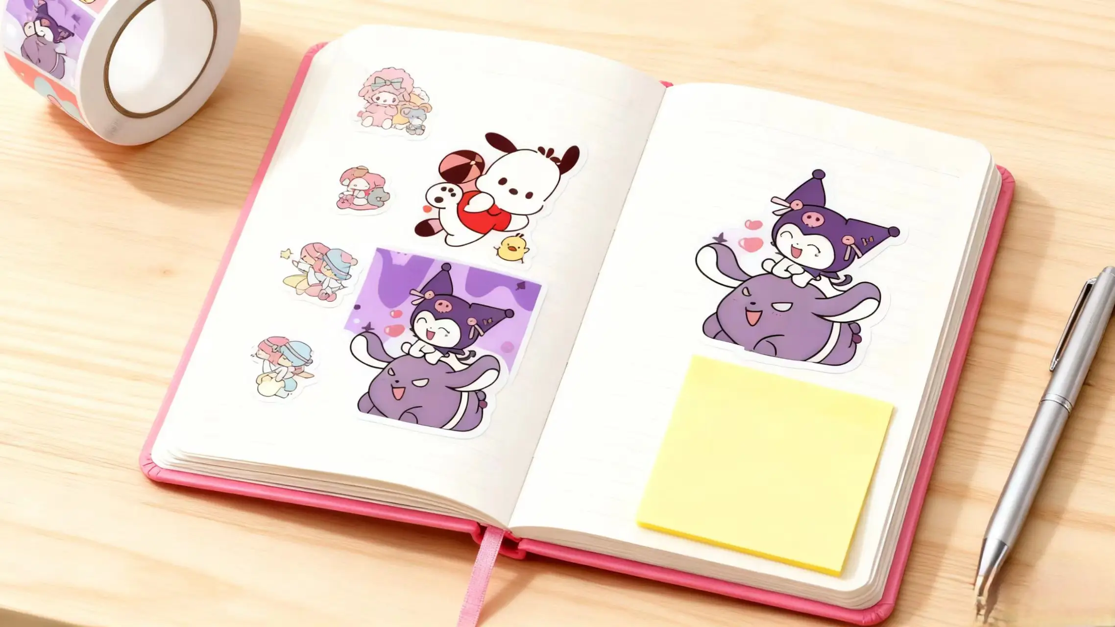 500 шт. милые наклейки, включая Hello Kitty, Kuromi, My Melody и более милые наклейки с героями мультфильмов, подходят для альбомов, каваи.