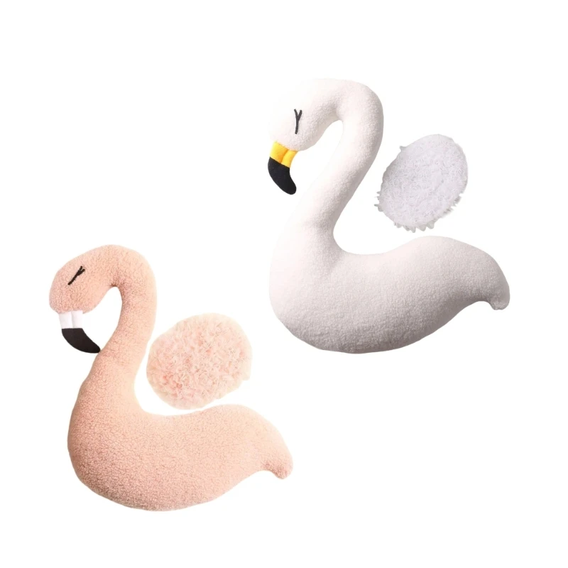 Photography Props Plush Flamingo Posing Pillow for Baby Sleeping Dolls Infant Stuffed Photo Pillow Infant Photo Backdrop