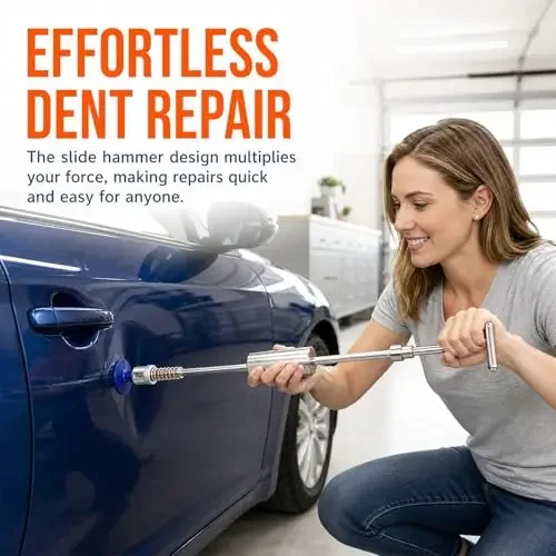 

92-Piece Paintless Dent Repair Tool Set Featuring Slide Hammer, Dent Lifter, And Puller Tabs For Auto Body Hail And Ding Fixes