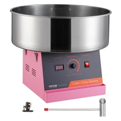 SucceBuy Electric Cotton Candy Machine Candy Floss Maker Commercial Cotton Candy Machine w/ Stainless Steel Bowl and Sugar Scoop