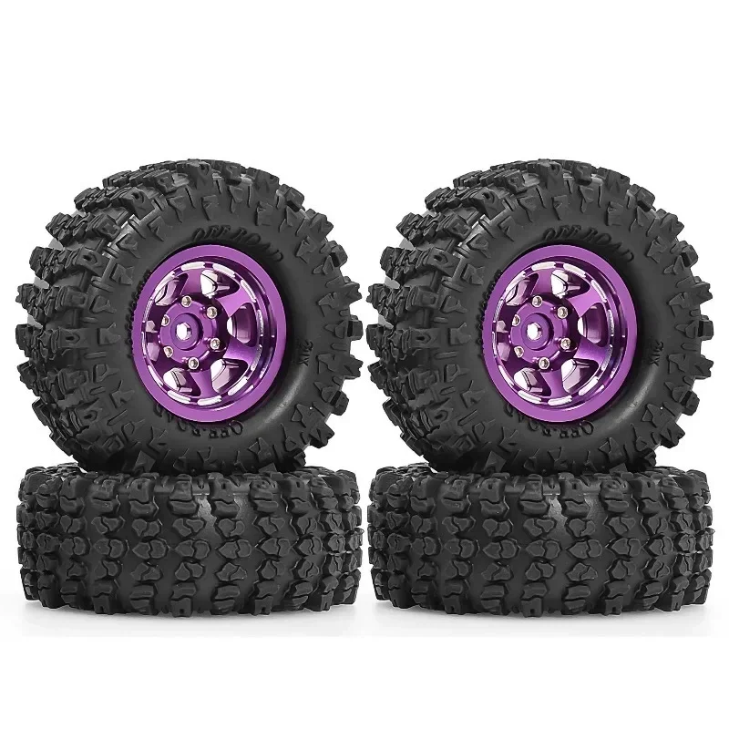 

Aluminum Alloy 1.3 Inch Beadlock Wheel Rim Tire For 1/18 Trx4m Trx4-m Fms24 Axial Scx24 Rc Crawler Car Tire