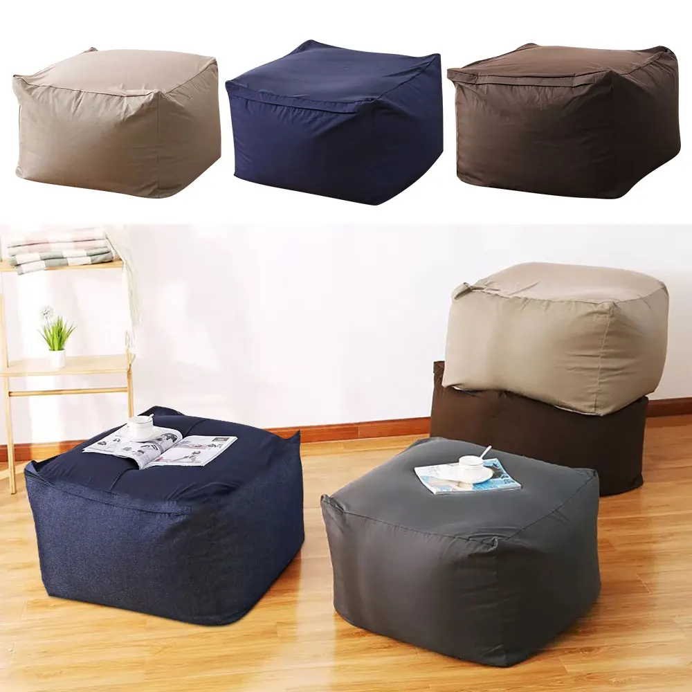 Storage Bean Bag Chair Cover Replacement Beanbag Cover with Zipper Comfortable Breathable Sofa Protector Cover for Living Room