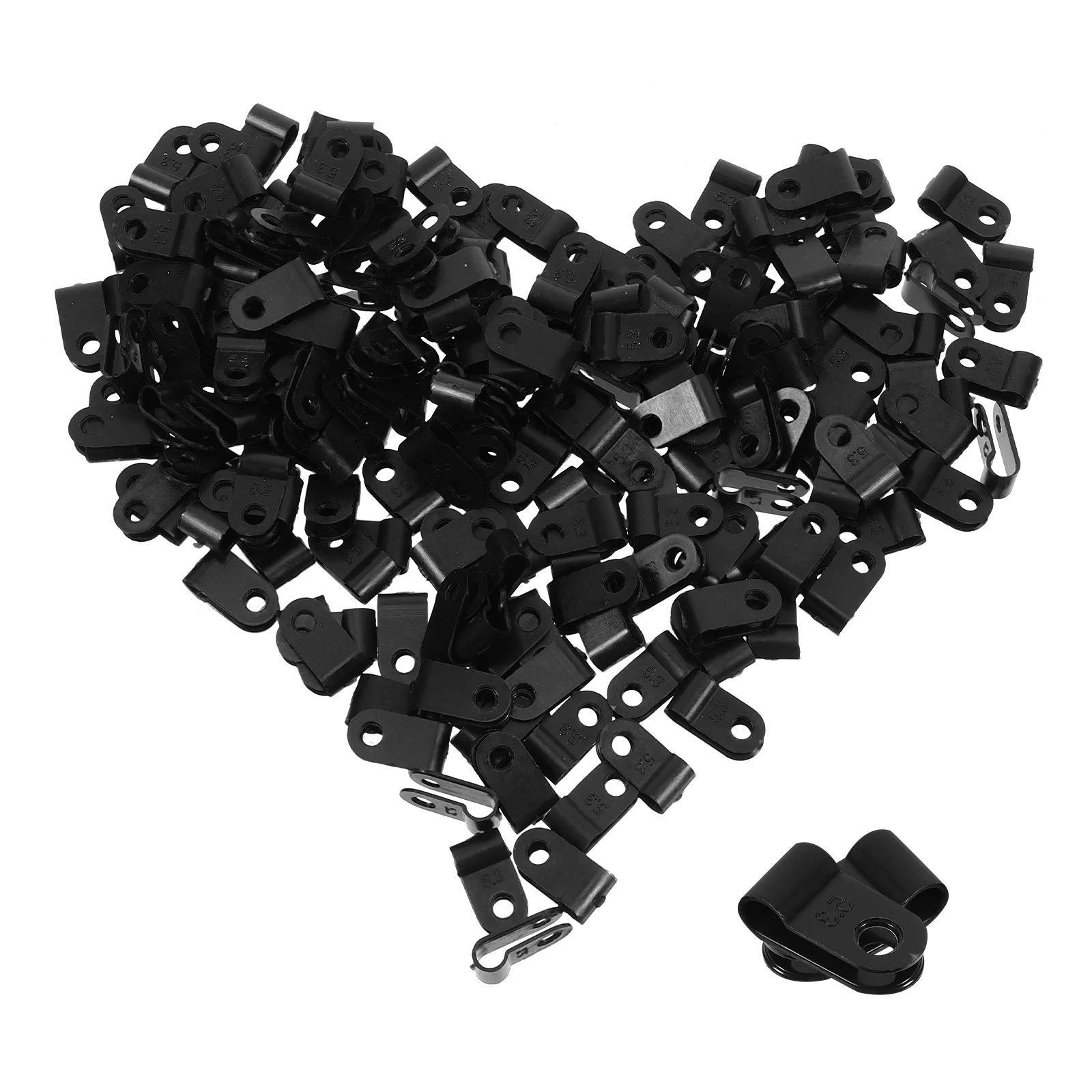 

1000pcs Cable Clips Wire Management Organizer Black 5.3R Durable Nylon Line Buckle Home Office Storage Solution