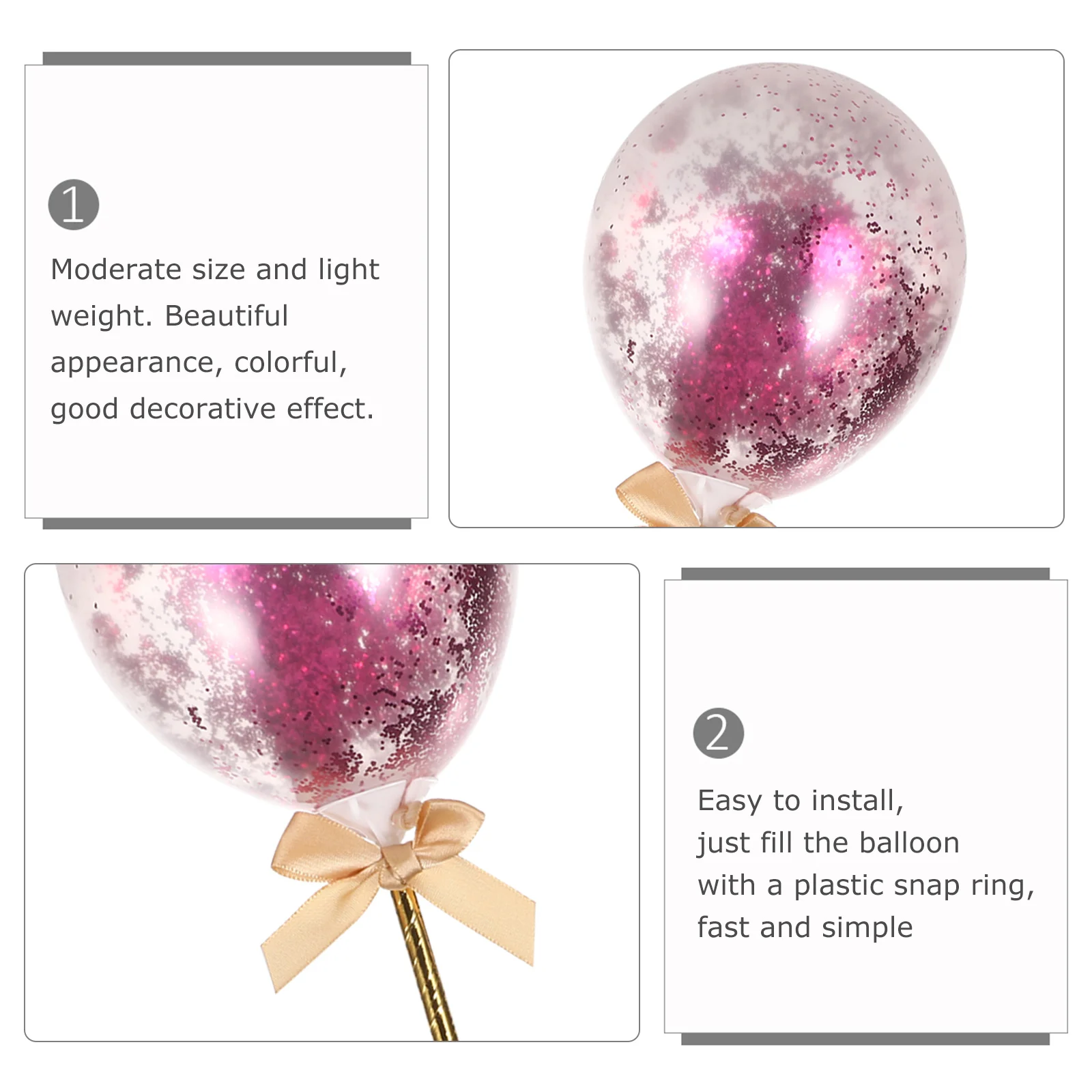 

1Set Cake Decoration Balloon Topper Gorgeous Beautiful Scene Props Kids Party Supplies Balloon Cake Topper Decorative Toppers