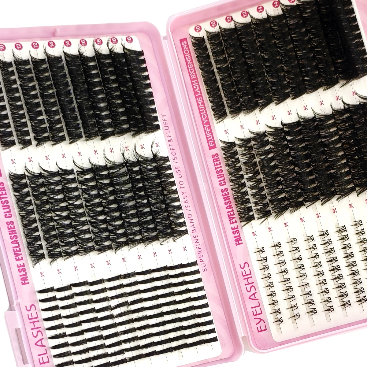 60-reihiges DIY-Wimpernverlängerungs-Set, Cluster, individuelles Wimpern-Set, Mix-Stile, 10–18 mm, mit Bindung und Dichtung, Augen-Make-up-Werkzeug – Detail 6