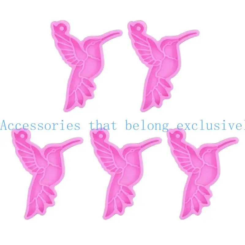 31BB مفاتيح سلسلة راتنجات السيليكون ، قوالب السيليكون الطنان للطيور لالتقاط راتنج الايبوكسي لتصنيع مجوهرات مفاتيح القلادة DIY