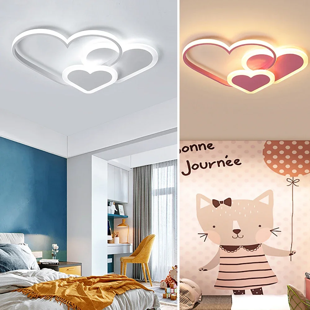 Modern minimalist personalized creative bedroom ceiling light Nordic light luxury LED master bedroom pink romantic light