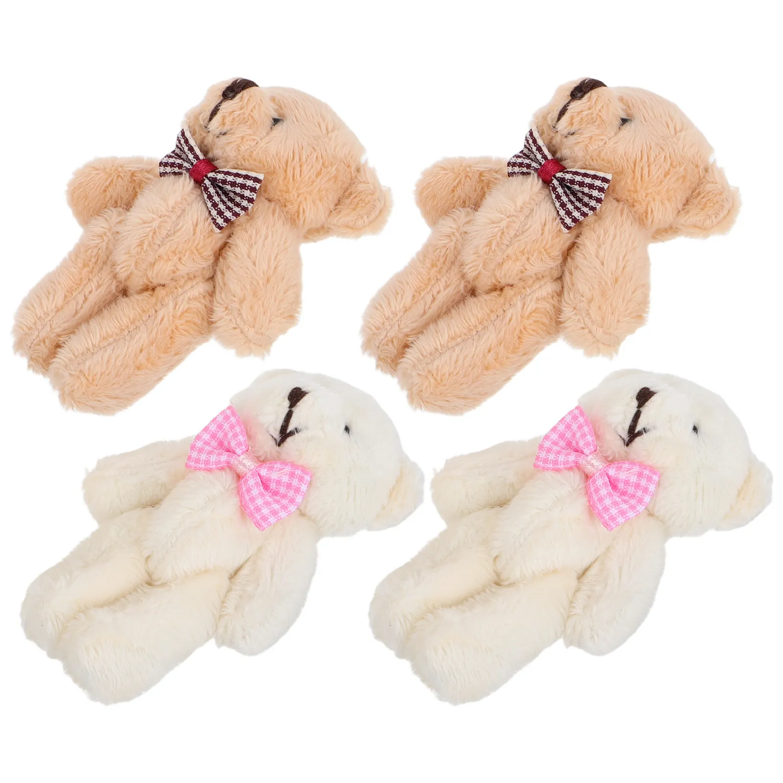 

10Pcs Mini Bear Keychain 8Cm Small Hanging Cute Bear Ornament Portable Home Decorative Mini Stuffed Bears Collection