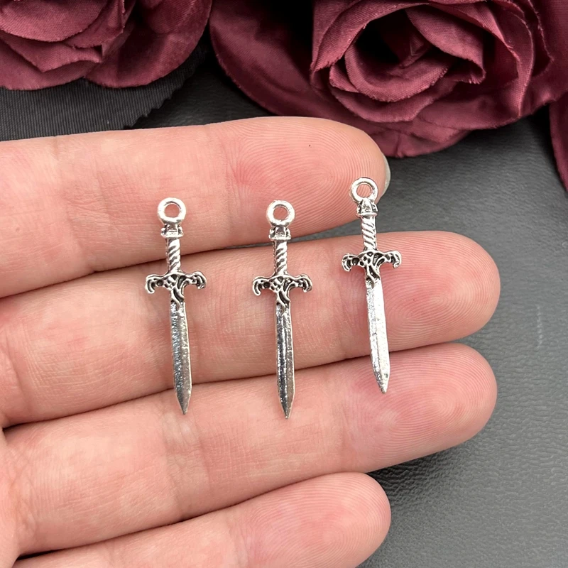 10pcs Dagger Sword Charms for DIY Handmade Jewellery