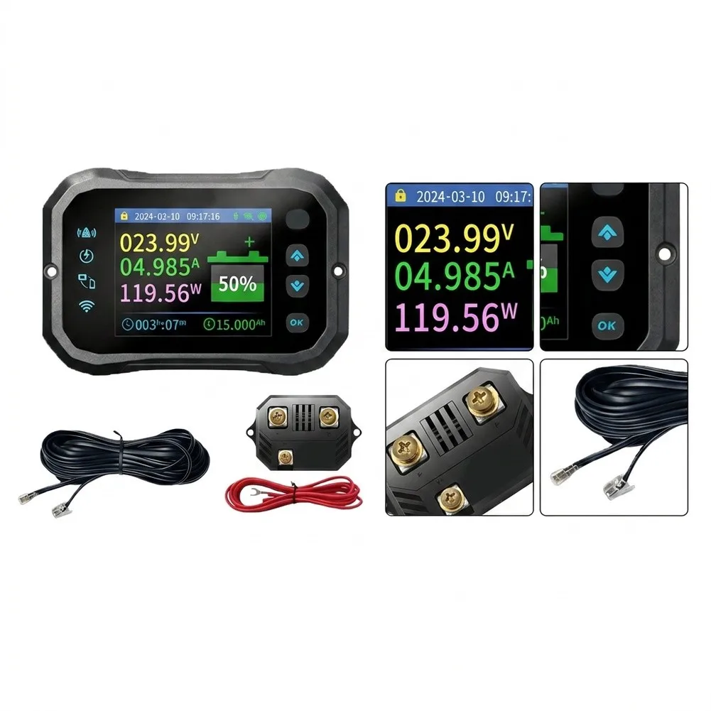 WiFi Remote Coulomb Meter Compatible with KM105F KM110F KM140F KM160F for Real-Time Ampere-Hour Capacity and Power Tracking
