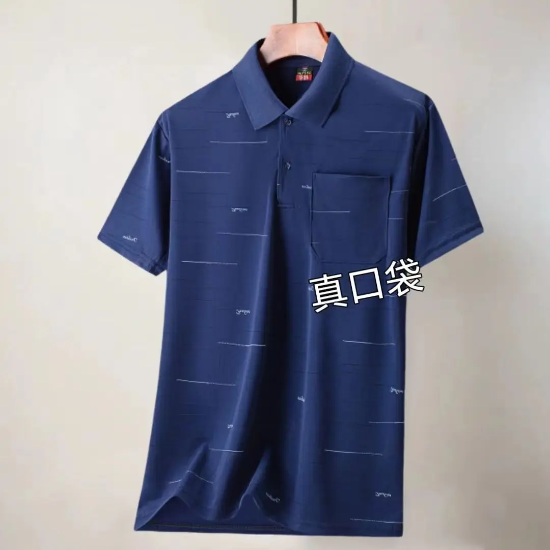 Middle-aged and Elderly Men's Short-sleeved T-shirt New Loose POLO Casual