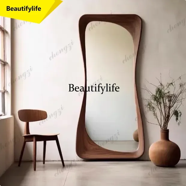 French irregular full body light luxury living room bedroom creative special-shaped full-length mirror a17