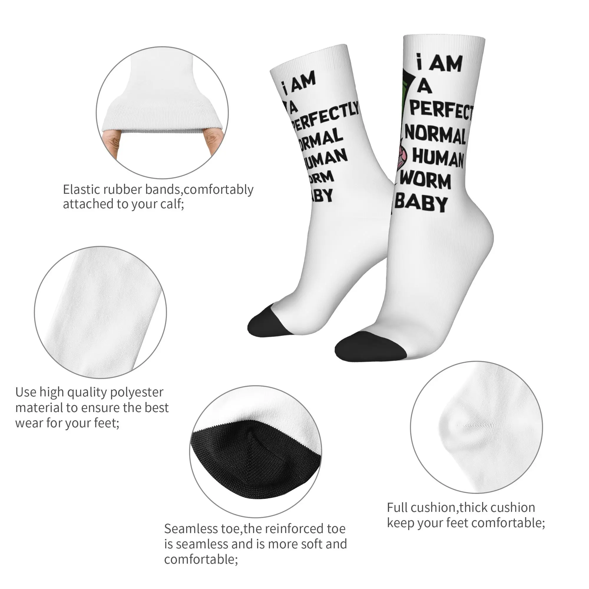 Funny Cute Invader Zim Basketball Socks  Polyester Long Socks for Unisex Non-slip