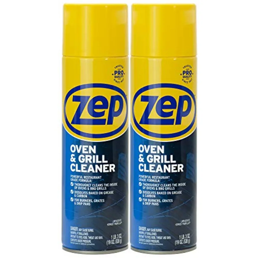 

Zep Heavy-Duty Oven and Grill Cleaner - 19 oz Case of 2 ZUOVGR19 - Dissolves Grease on Contact, on Burners, Grates and Drip Pan