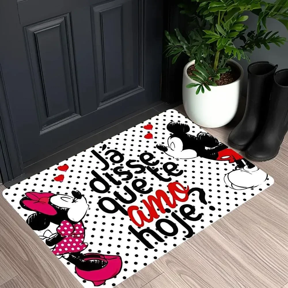 MINISO Mickey Mouse Welcome Doormat Bathroom Kitchen Rug Balcony Ultra-Soft Carpet 100% Polyester Indoor Outdoor Entrance Mat