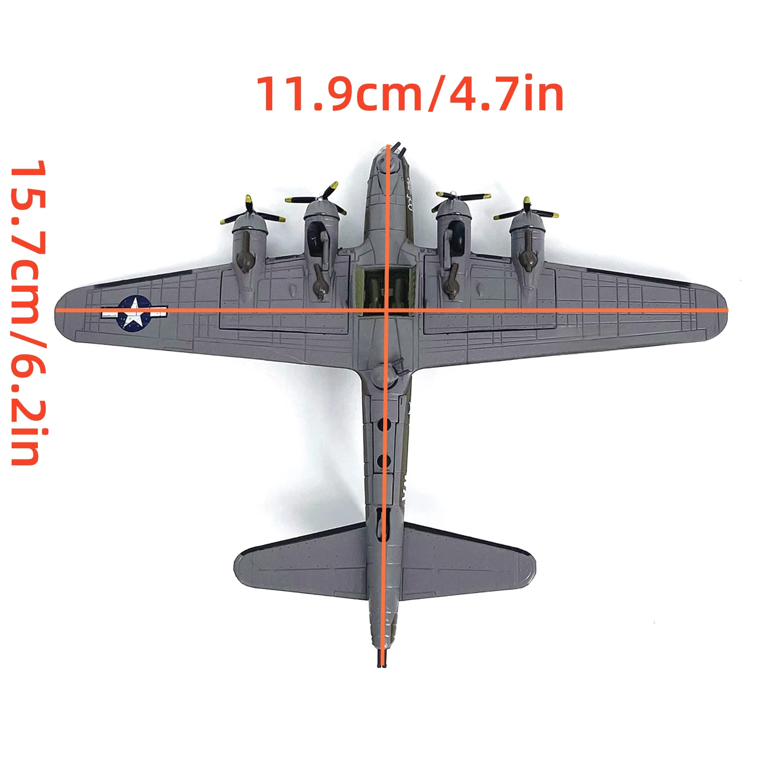 Modello di aereo in lega in scala 1:200 Modello di caccia USA Air Force B-17G con espositore Decora scaffale per vetrina da scrivania per la raccolta