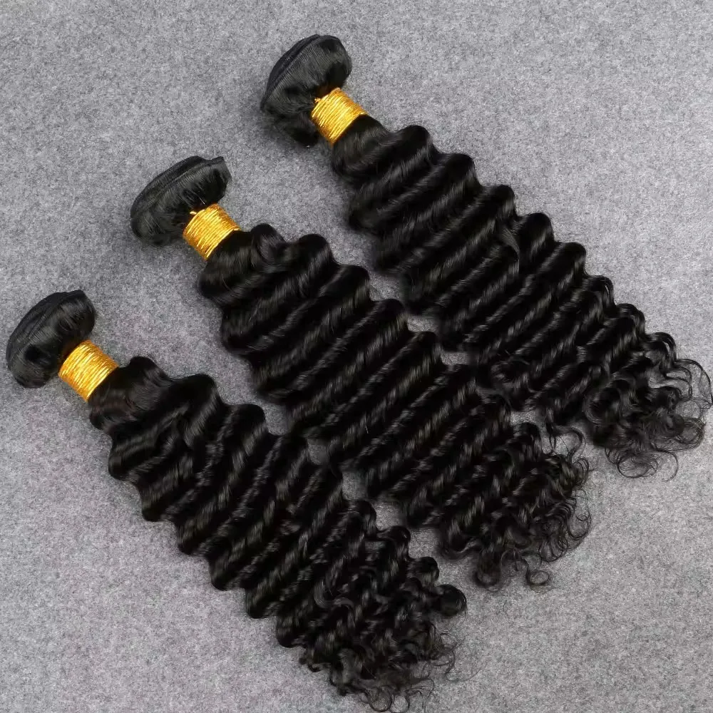 

3 шт., пучки человеческих волос с глубокими волнами, необработанные волосы 8-30 дюймов, 3 пучка, 100% бразильские человеческие волосы, наращивание волос с глубокими волнами