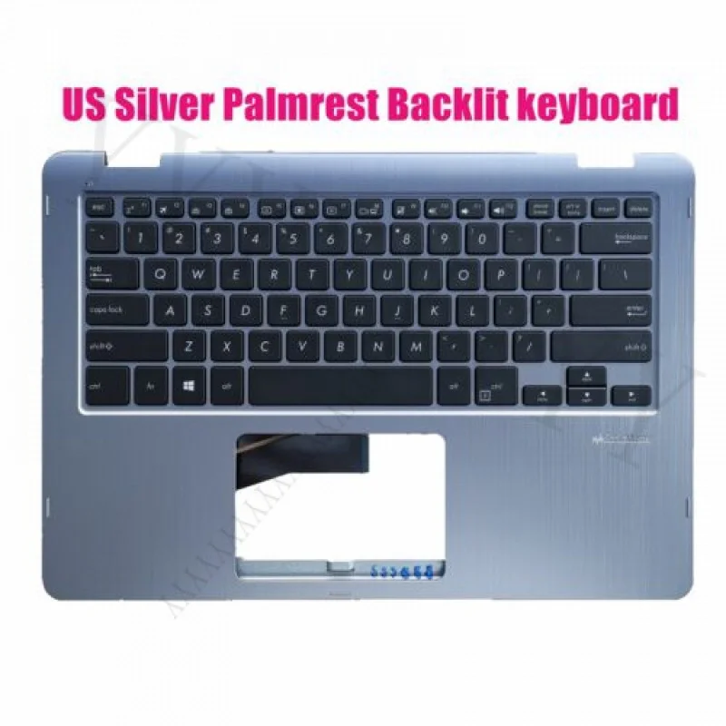 

QQ US Silver Palmrest Backlit keyboard for Asus TP410U TP410UA TP410UF TP410UR