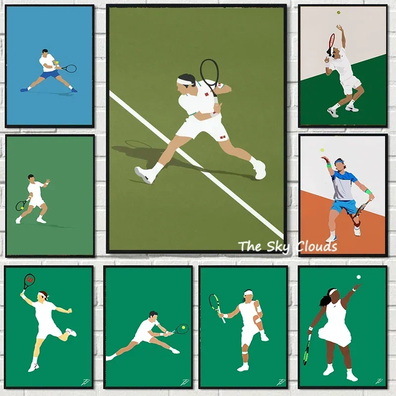 Póster de la estrella del tenis, imagen artística de pared moderna, impresión HD, decoración para sala de estar y dormitorio