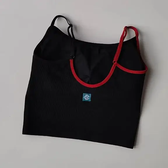 Women Color Block Embroidery Sports Bra Shockproof Anti Sag Gym Yoga Wear Integrated Beauty Back Bralette Tank Top
