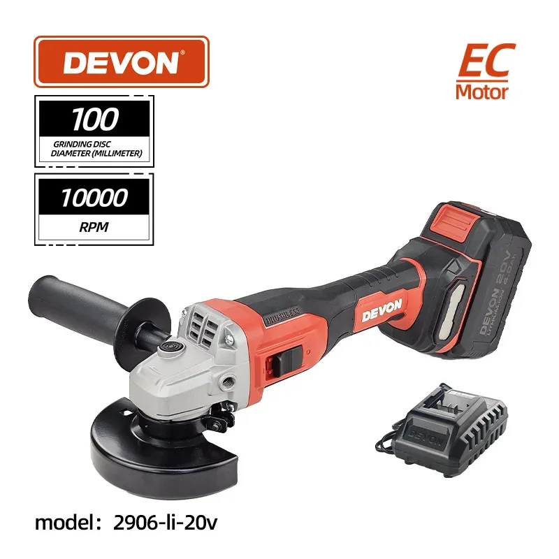 2906-Li-20V 100 мм Бесщеточный угол полировки резки Многофункциональный домашний беспроводной источник питания