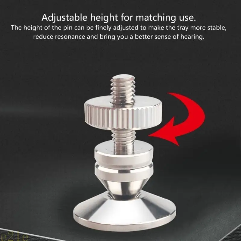 

E21E 1Set Silver Speaker Spikes Metal Feet Shock Absorb Speaker Pads Enhances Sound