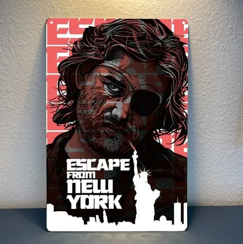 k1, Escape from New York Kurt Russell Retro Movie Metal Poster Tin Sign 20x30cm -alumínio