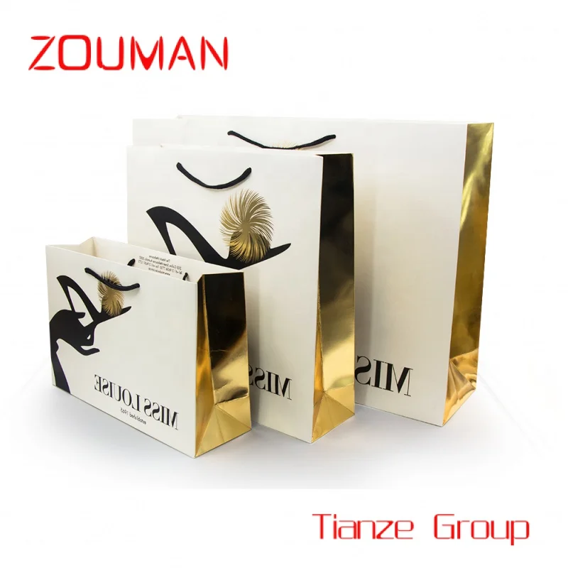 Custom , Custom Made Bags Cheap Thank You Elegant Print Paper Bag With Your Own Logo