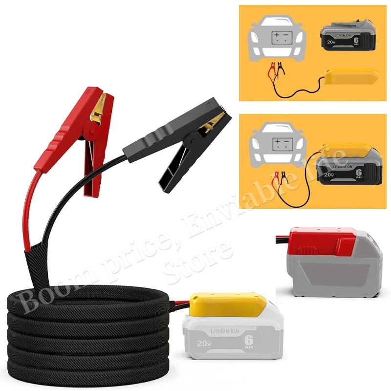 

Jumper Cable Clamps for Milwaukee Dewaltt Makita 18V Battery Jumper Starter Automotive Booster Cables for Cars Trucks Vehicles