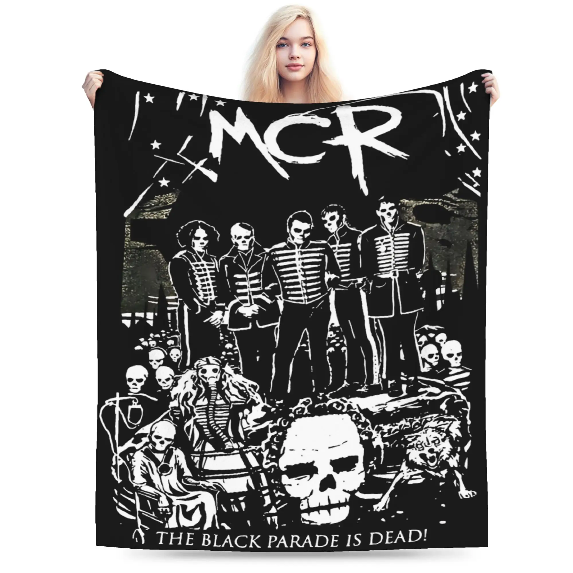 Rock Band My Chemical Romance Music Cover Super Warm Blankets Plush Bedding Throws Couch Chair Flannel Bedspread Bed Cover