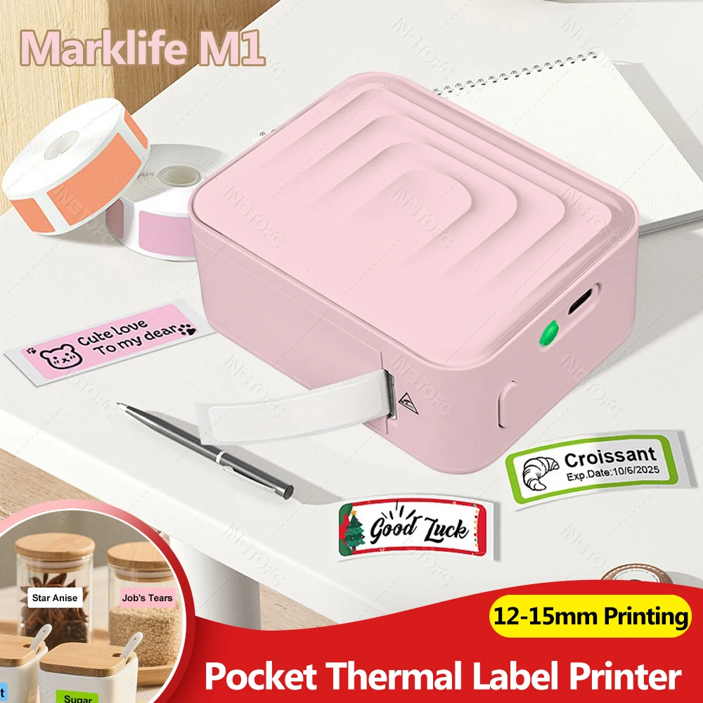

Marklife M1 Mini Portable Thermal Printer Inkless Self-Adhesive Label Maker For Stickers Labeller as like D110 D11 Labeling