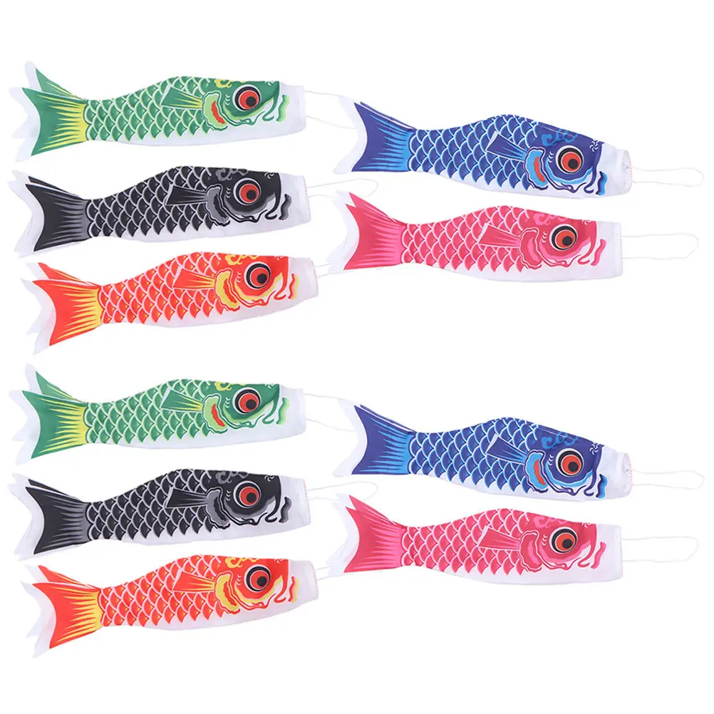 10Pcs Japanese Carp Windsock Koinobori Hanging Outdoor Garden Decor Festival Carp Flag Windsocks Koinobori Wind Socks