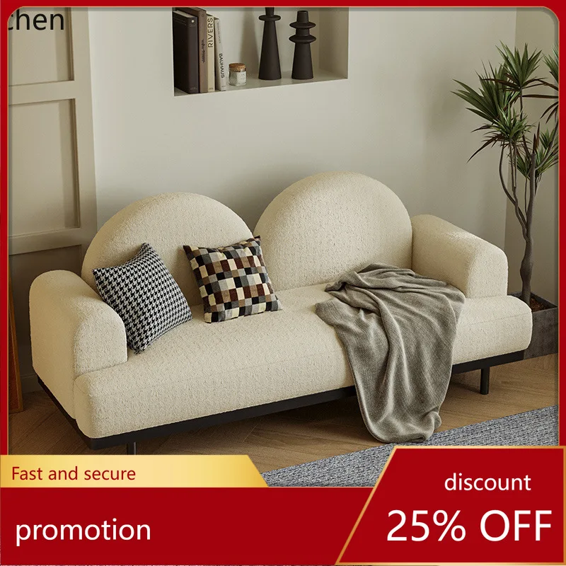 

ZML Small Apartment Bedroom Living Room Fabric Sofa Homestay Apartment Straight Double Small Sofa