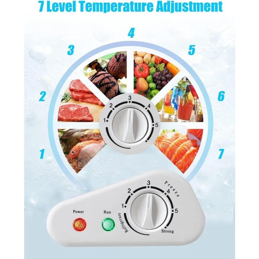 فريزر صدر مدمج 5.0 قدم مكعب مع ترموستات قابل للتعديل وسلة قابلة للإزالة للمنزل أو المرآب يستخدم عملية منخفضة الضوضاء