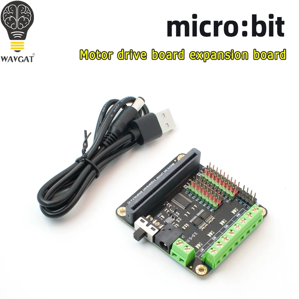 Placa de Expansión de Controladores WAVGAT V2.0, 4 Motores/8 Servomotores/9 Interfaces GPIO para Proyectos de Robótica Educativa Micro:bit