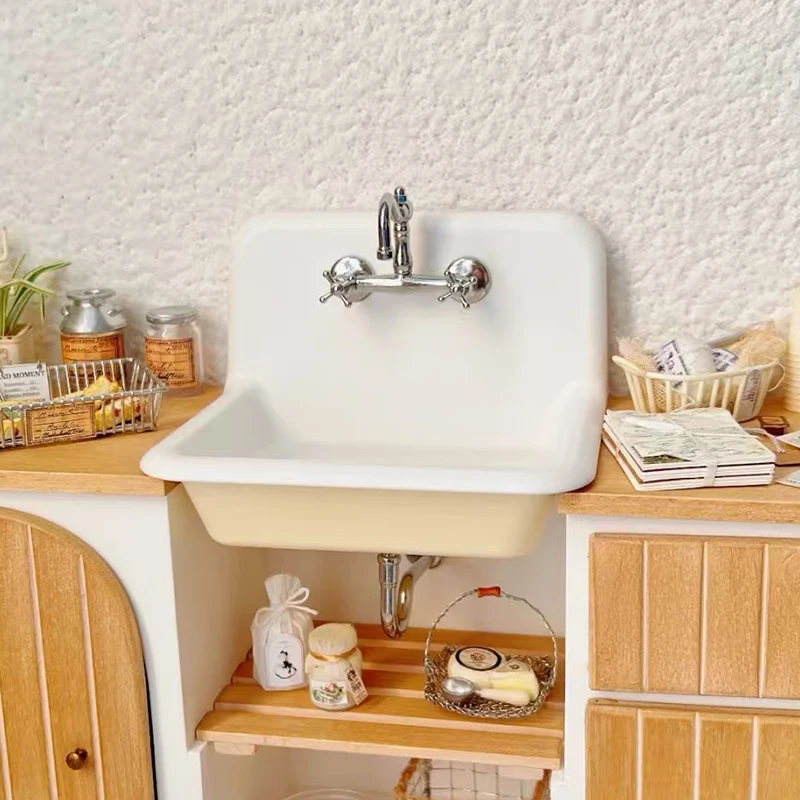 24/30/36 inch retro enamel cast iron kitchen sink high back wall hanging single bowl square two hole farmhouse style bath