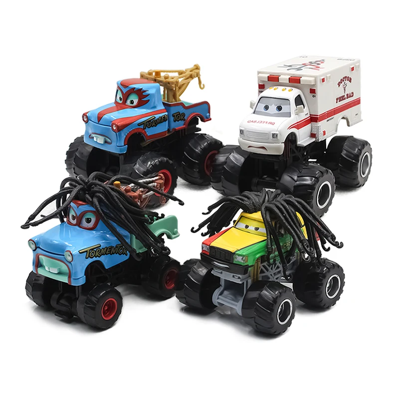 

New Disney Pixar Cars High Foot Car Series Anime Figures Tormentor Mater Rastacarian Dr.Feel Bad Model Toys Kids Birthday Gifts
