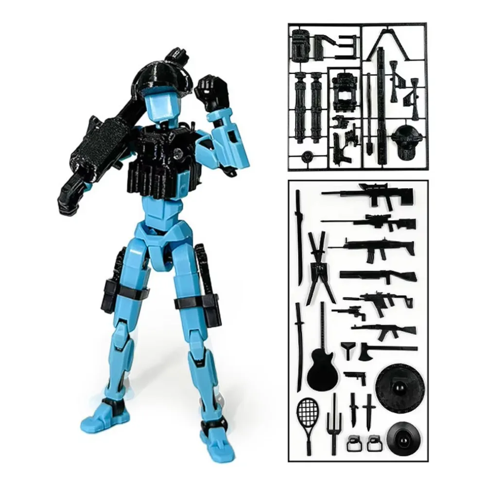 3D Printed Action Figure Full Body Mechanical Multi-Joint Movable Mini Desktop Accessory Boys Gift Bookshelf Decoration