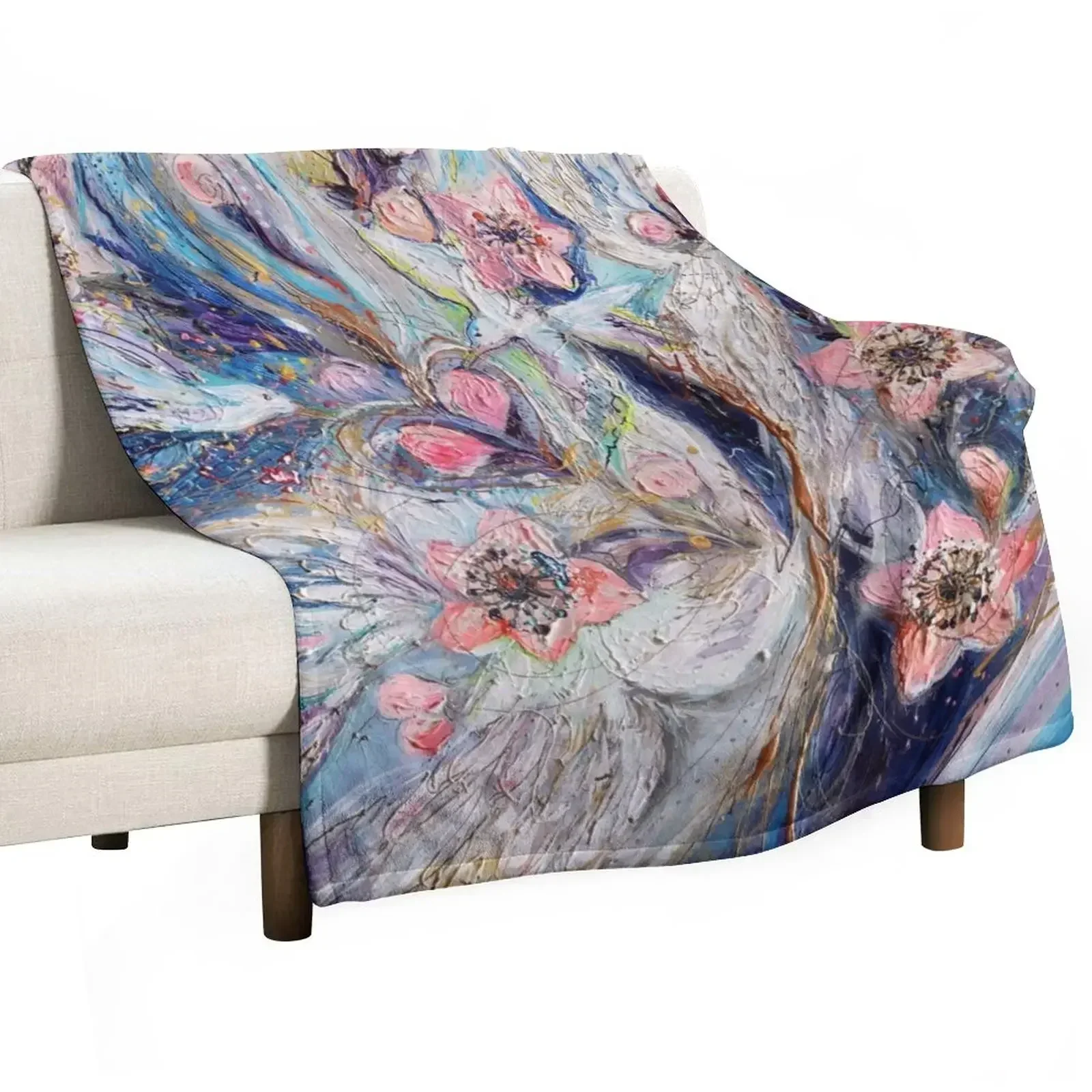 Angel Wings #22. The Blossoming on Blue Throw Blanket christmas decoration sofa bed Blankets