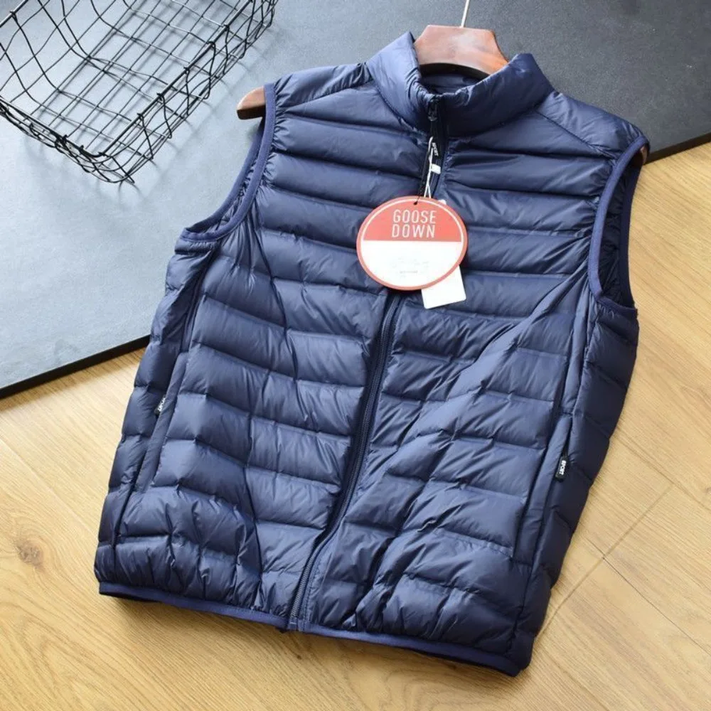 

Модный мужской жилет, зимняя легкая теплая куртка без рукавов, повседневная верхняя одежда для молодежи и среднего возраста, модный большой размер
