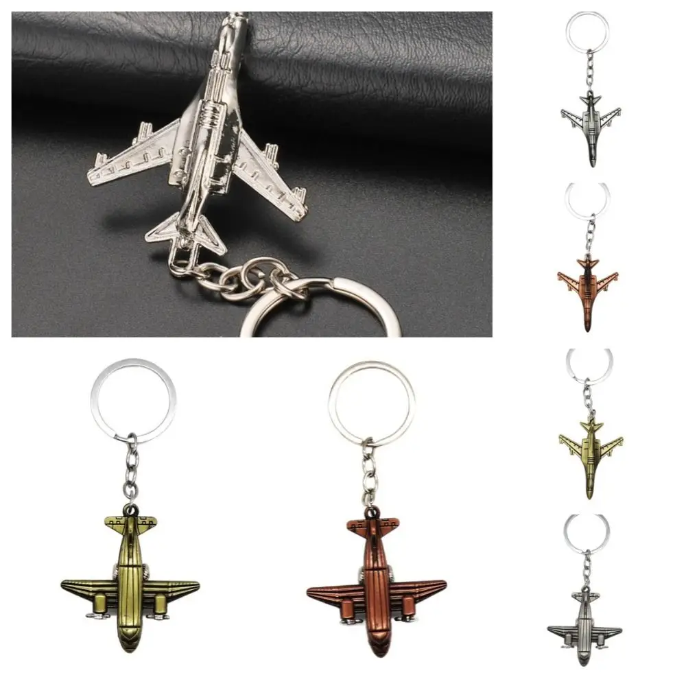 Creative Aviation Keychains For Men Car Bag Key Ring Air Plane Model Fighter Toy Aircrafe Travel Fashion Gift