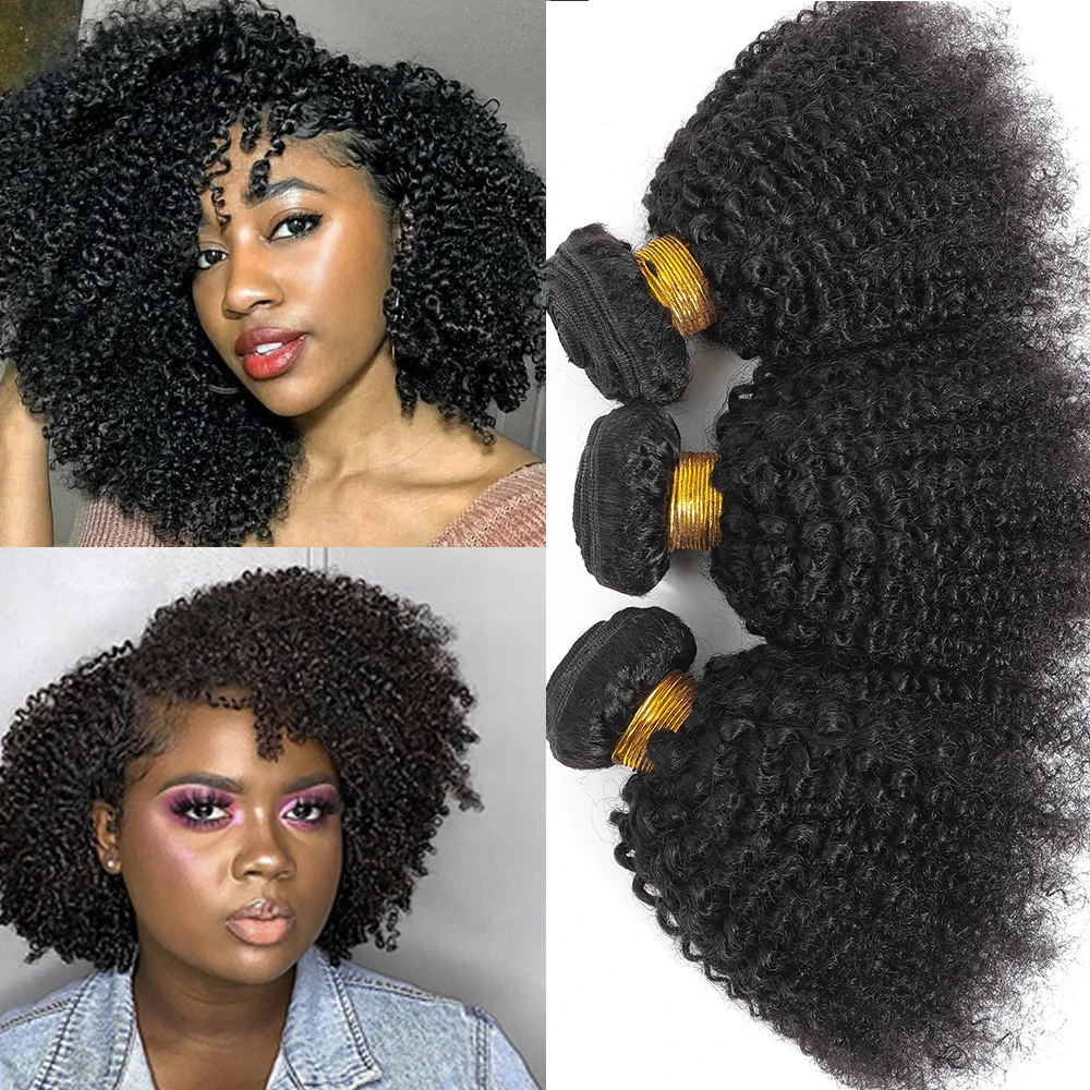 

15A Монгольские афро-кудрявые вьющиеся пучки человеческих волос с глубоким вьющимся плетением, необработанные девственные волосы, вьющиеся наращивание волос, 100 г/шт.