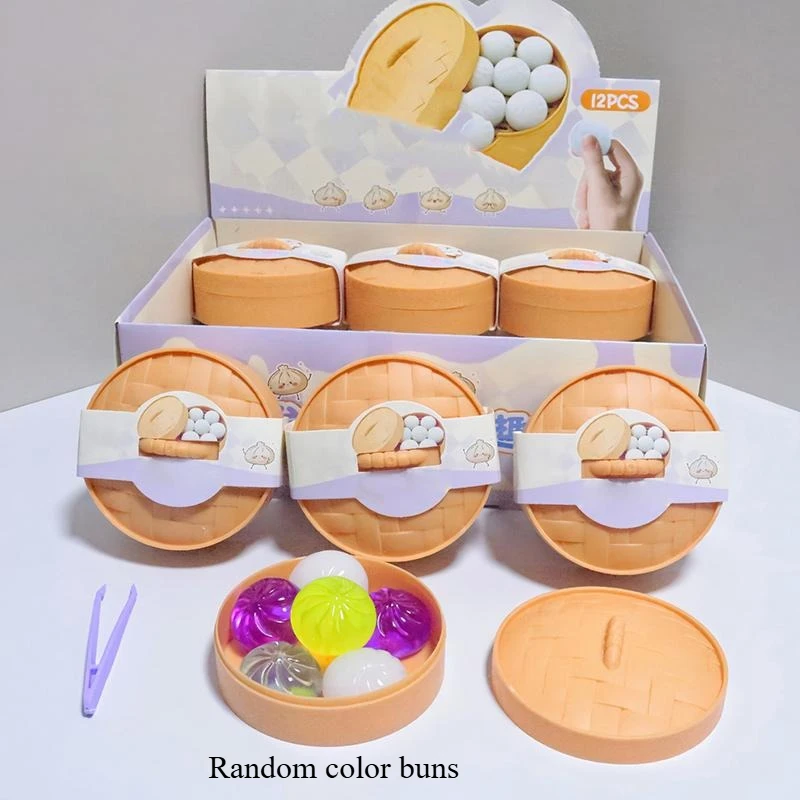 Trendy Pinch Fun Toy 6 Mini Buns, Cute Mini Buns Toy Random Color, Slow Rebound Stress Relief Toy, Ideal Toy Gift for Children